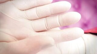 ASMR fetish clip: latex gloves fetish and oil - great soundings and close ups (Arya Grander) POV - 4 image