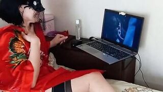 Ledi Leda watches porn videos and fondles herself 1 - 3 image