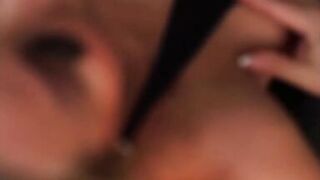 Sexy stepmom does her morning stretch in a tight jumpsuit