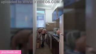 Nergyguy & Jeny Smith teach a student how to make pancakes with their hot MILF body