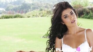 Ali Rose and Elle Georgia flaunt their big natural tits and mature bodies in hot solo action