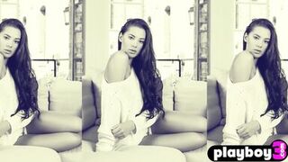 Coxy flaunts her stunning body in lingerie and strips down for Playboy's camera